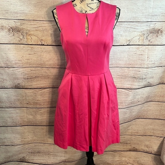 Trina Turk Sunnie Dress Keyhole Opening Sleeveless Pink Swizzle Size 2 Lace Slip - Picture 2 of 10